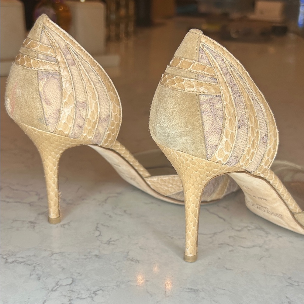 Jimmy Choo Nude Snakeskin Heels - Picture 5 of 8